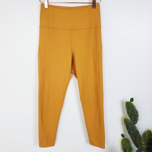 Girlfriend Collective Mustard Yellow Compressive High-Rise Leggings size S - Picture 2 of 14